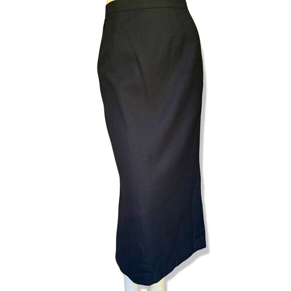 Vintage 80’s does 40’s black 100% wool midi skirt xs - Picture 1 of 6